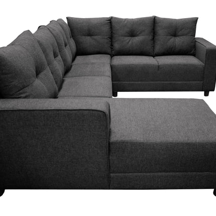 Sala Esquinera en U El Bazar Store Hera Gris Oxford 160x275x215 cm, 4 Salas en 1, Tela Lino nacional, Modular