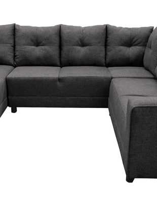 Sala Esquinera en U El Bazar Store Hera Gris Oxford 160x275x215 cm, 4 Salas en 1, Tela Lino nacional, Modular