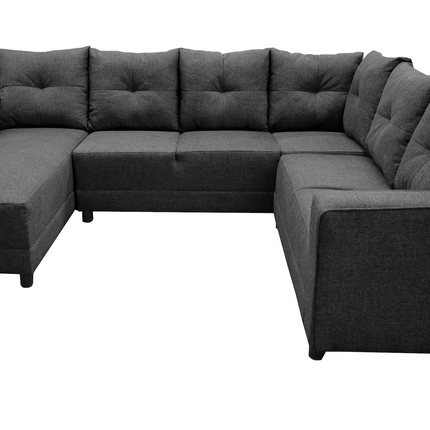 Sala Esquinera en U El Bazar Store Hera Gris Oxford 160x275x215 cm, 4 Salas en 1, Tela Lino nacional, Modular