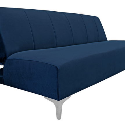 Sofa Cama Reclinable El Bazar Store Miami Azul marino terciopelo, Futon 3 posiciones, Sala, Love Seat