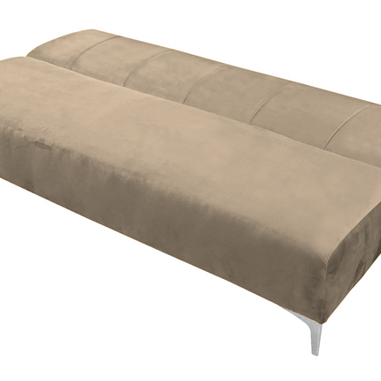 Sofa Cama Reclinable El Bazar Store Miami Beige terciopelo, Futon 3 posiciones, Sala, Love Seat