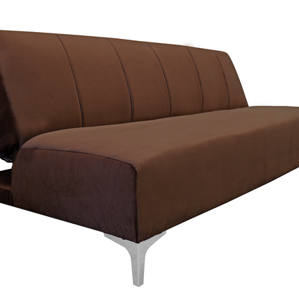 Sofa Cama Reclinable El Bazar Store Miami Chocolate terciopelo, Futon 3 posiciones, Sala, Love Seat