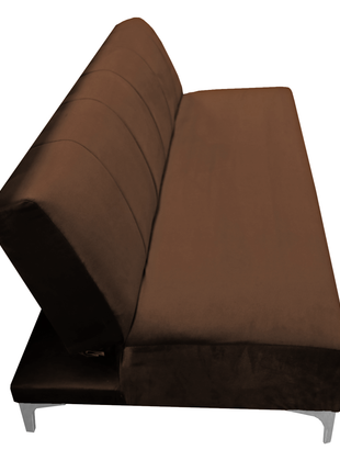 Sofa Cama Reclinable El Bazar Store Miami Chocolate terciopelo, Futon 3 posiciones, Sala, Love Seat