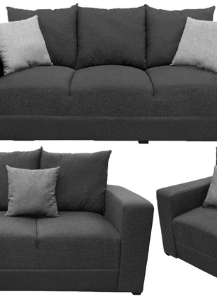 Sala Modular 3-2-1 El Bazar Store Miami Gris Oxford, Sofa, Love seat y sillon