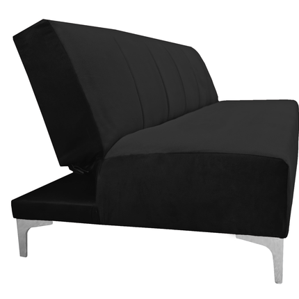 Sofa Cama Reclinable El Bazar Store Miami Negro terciopelo, Futon 3 posiciones, Sala, Love Seat