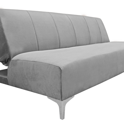 Sofa Cama Reclinable El Bazar Store Miami Plata terciopelo, Futon 3 posiciones, Sala, Love Seat