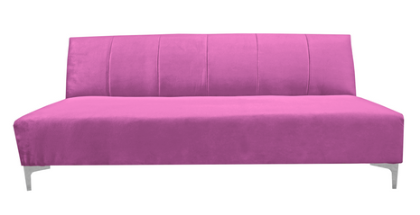 Sofa Cama Reclinable El Bazar Store Miami Rosa terciopelo, Futon 3 posiciones, Sala, Love Seat