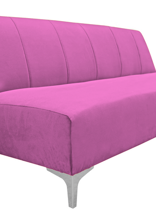 Sofa Cama Reclinable El Bazar Store Miami Rosa terciopelo, Futon 3 posiciones, Sala, Love Seat