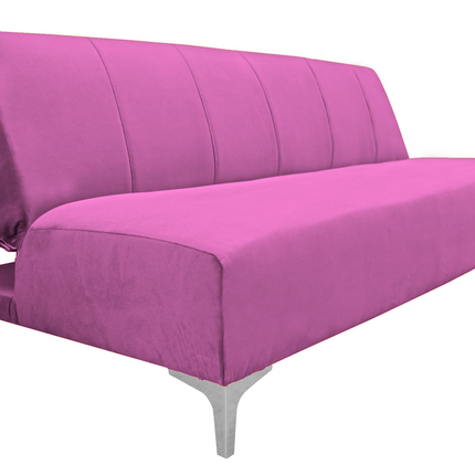 Sofa Cama Reclinable El Bazar Store Miami Rosa terciopelo, Futon 3 posiciones, Sala, Love Seat