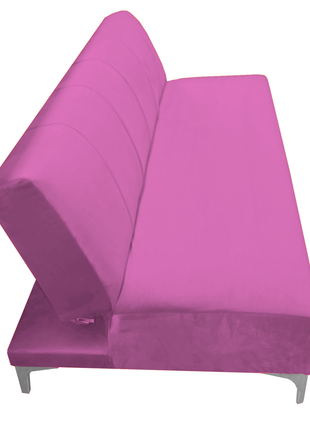 Sofa Cama Reclinable El Bazar Store Miami Rosa terciopelo, Futon 3 posiciones, Sala, Love Seat