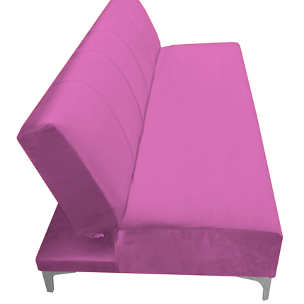 Sofa Cama Reclinable El Bazar Store Miami Rosa terciopelo, Futon 3 posiciones, Sala, Love Seat