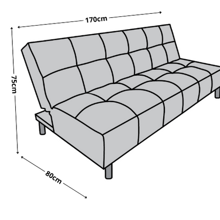 Sofá Cama Reclinable Vegas Lino Gris Oxford Futon 3 Posiciones, El Bazar Store
