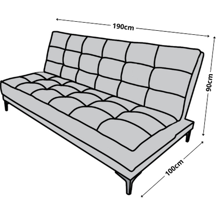 Sofa cama Zeus Lino Chocolate - Matrimonial Futon 3 posiciones, El Bazar Store