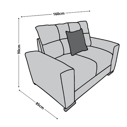 Love seat El Bazar Store Suecia Lino Chocolate 2 plazas, Modular, Moderno, Sala, Sofa