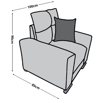 Sillon El Bazar Store Suecia Lino Negro 1 plaza, Modular, Moderno, Sala