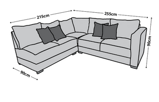 Sala esquinera Bazar Store Tempo Gris plata 215 x 255 cm  Lino nacional