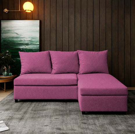 Sala Esquinera Modular El Bazar Store Tromso Rosa 160x130 cm Lado Izquierdo ó Drecho Tela Lino nacional