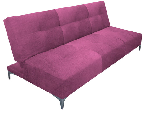 Sofá Cama Reclinable Vegas terciopelo Rosa, Futon 3 Posiciones, El Bazar Store
