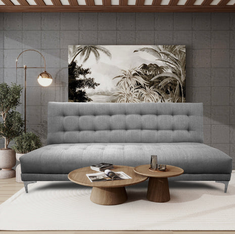Sofa cama El Bazar Store Verso Gris plata Matrimonial Futon 3 posiciones