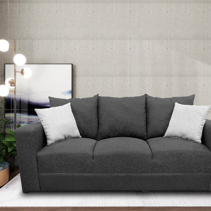 Sofa El Bazar Store Miami Lino Gris Oxford 3 Plazas, Modular, Moderno, Sala