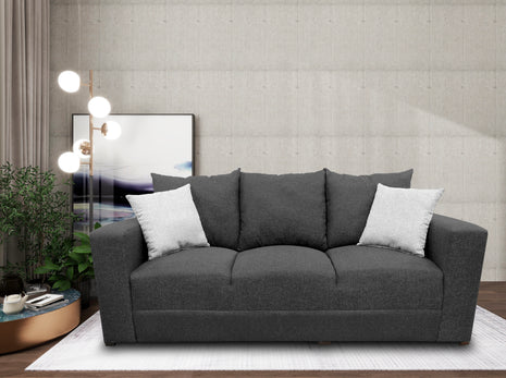 Sofa El Bazar Store Miami Lino Gris Oxford 3 Plazas, Modular, Moderno, Sala