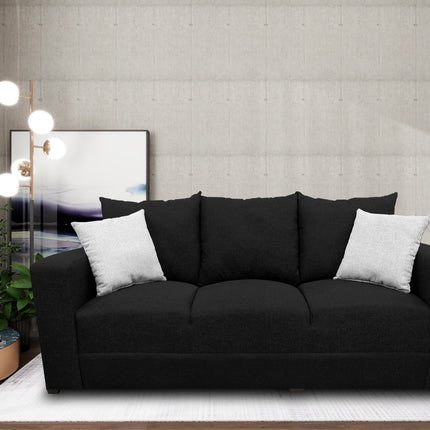 Sofa El Bazar Store Miami Lino Negro 3 Plazas, Modular, Moderno, Sala