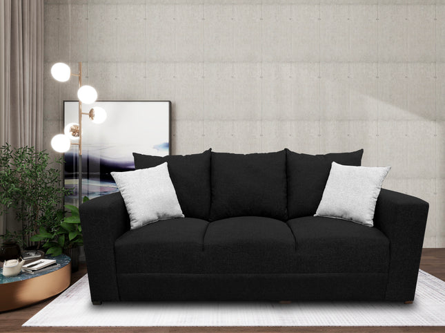 Sofa El Bazar Store Miami Lino Negro 3 Plazas, Modular, Moderno, Sala