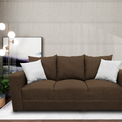 Sofa El Bazar Store Miami Lino Chocolate 3 Plazas, Modular, Moderno, Sala