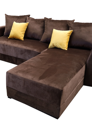 Sala Esquinera Samso 240x180 cm Terciopelo Chocolate El Bazar Store