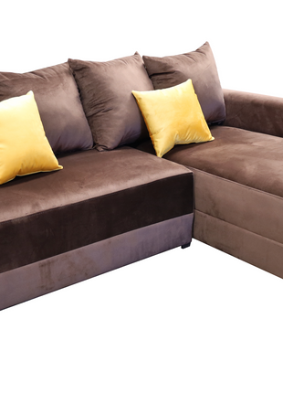 Sala Esquinera Samso 240x180 cm Terciopelo Chocolate El Bazar Store