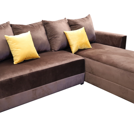 Sala Esquinera Samso 240x180 cm Terciopelo Chocolate El Bazar Store