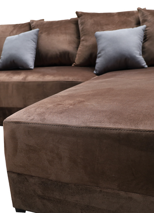Sala Esquinera Samso 240x180 cm Terciopelo Chocolate El Bazar Store