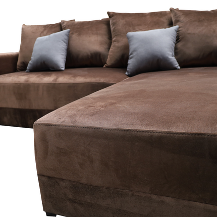 Sala Esquinera Samso 240x180 cm Terciopelo Chocolate El Bazar Store