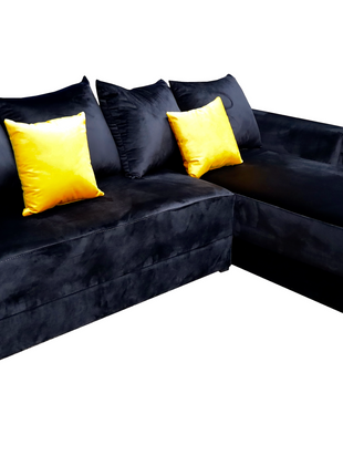 Sala Esquinera Samso 240x180 cm Terciopelo Negro El Bazar Store