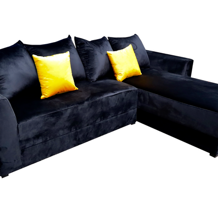Sala Esquinera Samso 240x180 cm Terciopelo Negro El Bazar Store