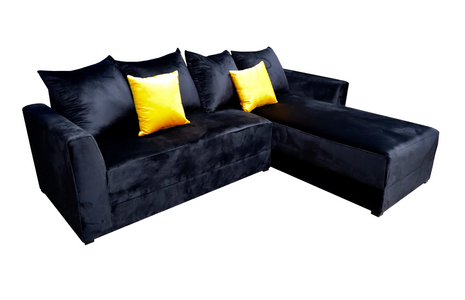 Sala Esquinera Samso 240x180 cm Terciopelo Negro El Bazar Store