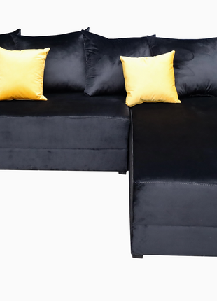 Sala Esquinera Samso 240x180 cm Terciopelo Negro El Bazar Store