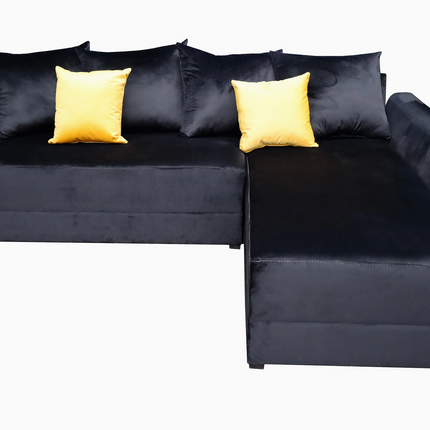 Sala Esquinera Samso 240x180 cm Terciopelo Negro El Bazar Store