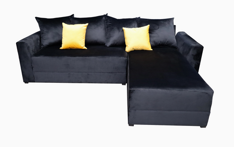 Sala Esquinera Samso 240x180 cm Terciopelo Negro El Bazar Store