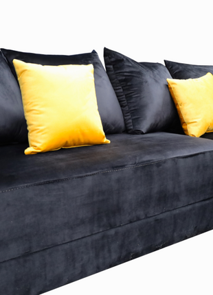 Sala Esquinera Samso 240x180 cm Terciopelo Negro El Bazar Store