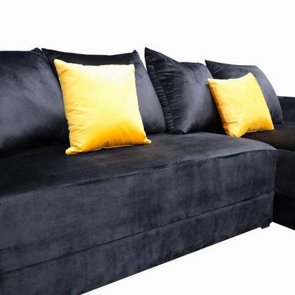 Sala Esquinera Samso 240x180 cm Terciopelo Negro El Bazar Store