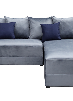 Sala Esquinera Samso Terciopelo Gris Oxford- 240x180 cm, El Bazar Store