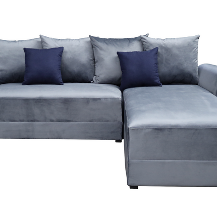 Sala Esquinera Samso Terciopelo Gris Oxford- 240x180 cm, El Bazar Store