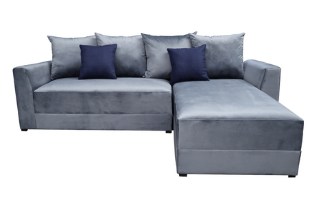 Sala Esquinera Samso Terciopelo Gris Oxford- 240x180 cm, El Bazar Store