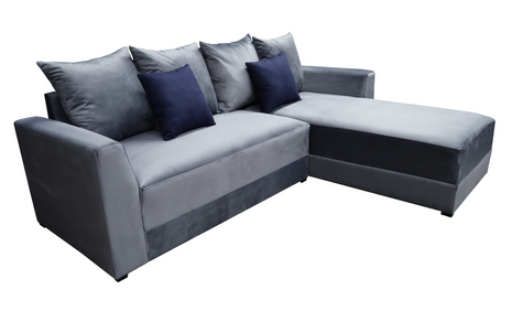 Sala Esquinera Samso Terciopelo Gris Oxford- 240x180 cm, El Bazar Store