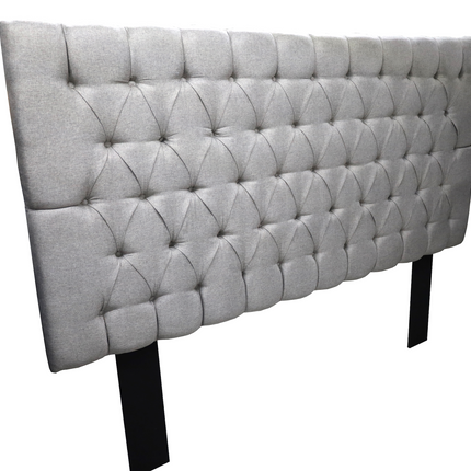 Cabecera Capitonada Soho Plata - Individual, Matrimonial, Queen, King Size, EL Bazar Store
