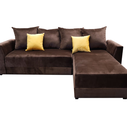 Sala Esquinera Samso 240x180 cm Terciopelo Chocolate El Bazar Store