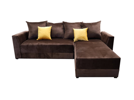 Sala Esquinera Samso 240x180 cm Terciopelo Chocolate El Bazar Store