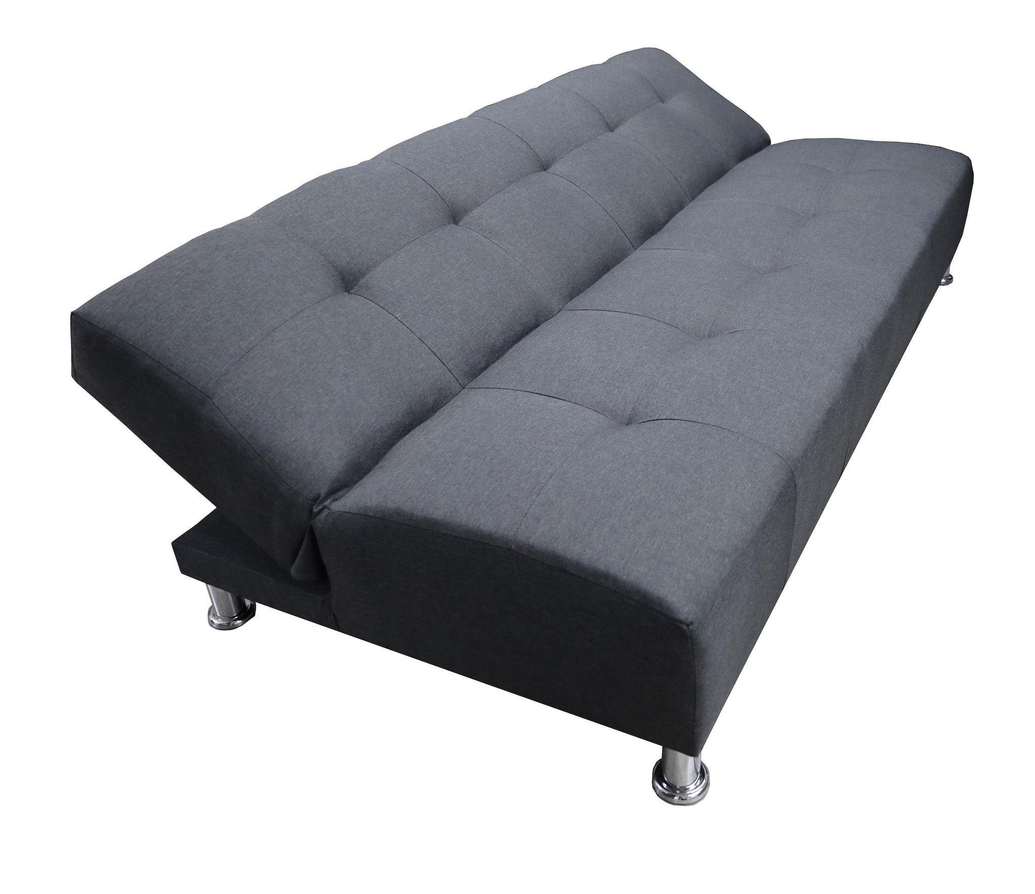 Sofá Cama Reclinable Vegas Lino Gris Oxford Futon 3 Posiciones, El Baz