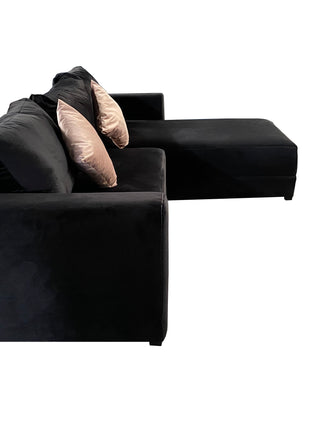 Sala Esquinera Samso 240x180 cm Terciopelo Negro El Bazar Store